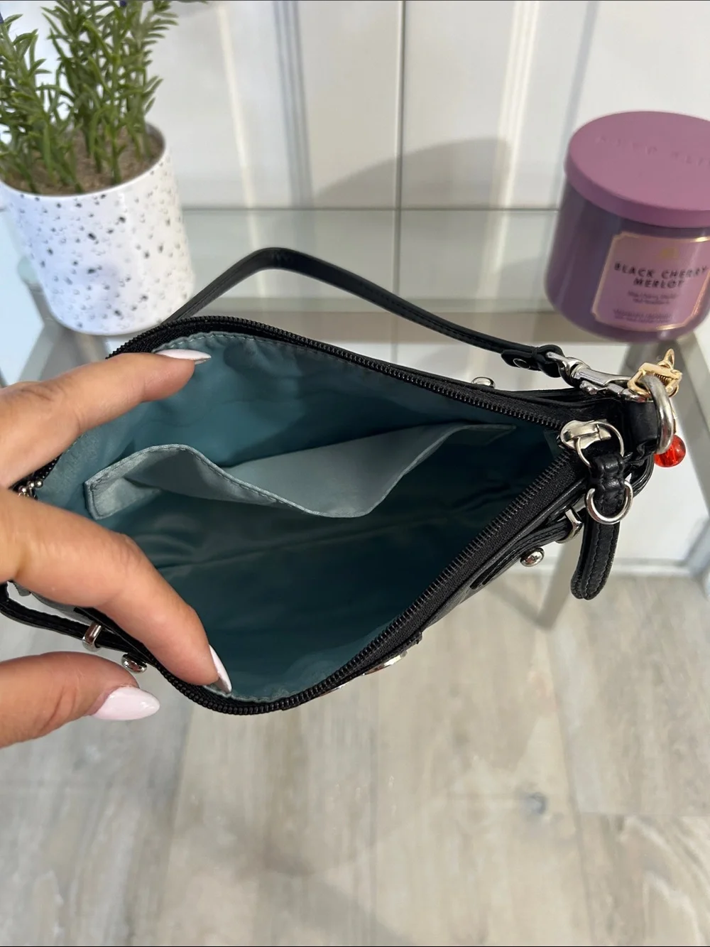 Coach Vintage Black Mini Bag with Silver Accents